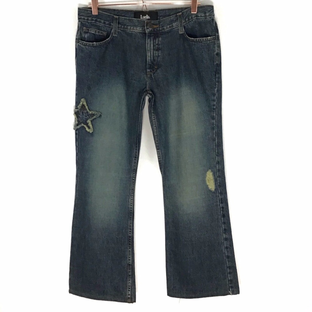 🦋Luella Patch Star Heart Embroidered Jeans Jrs 13 - Picture 1 of 8